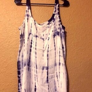 Boho Tie Dye Indigo Tunic Top Size M